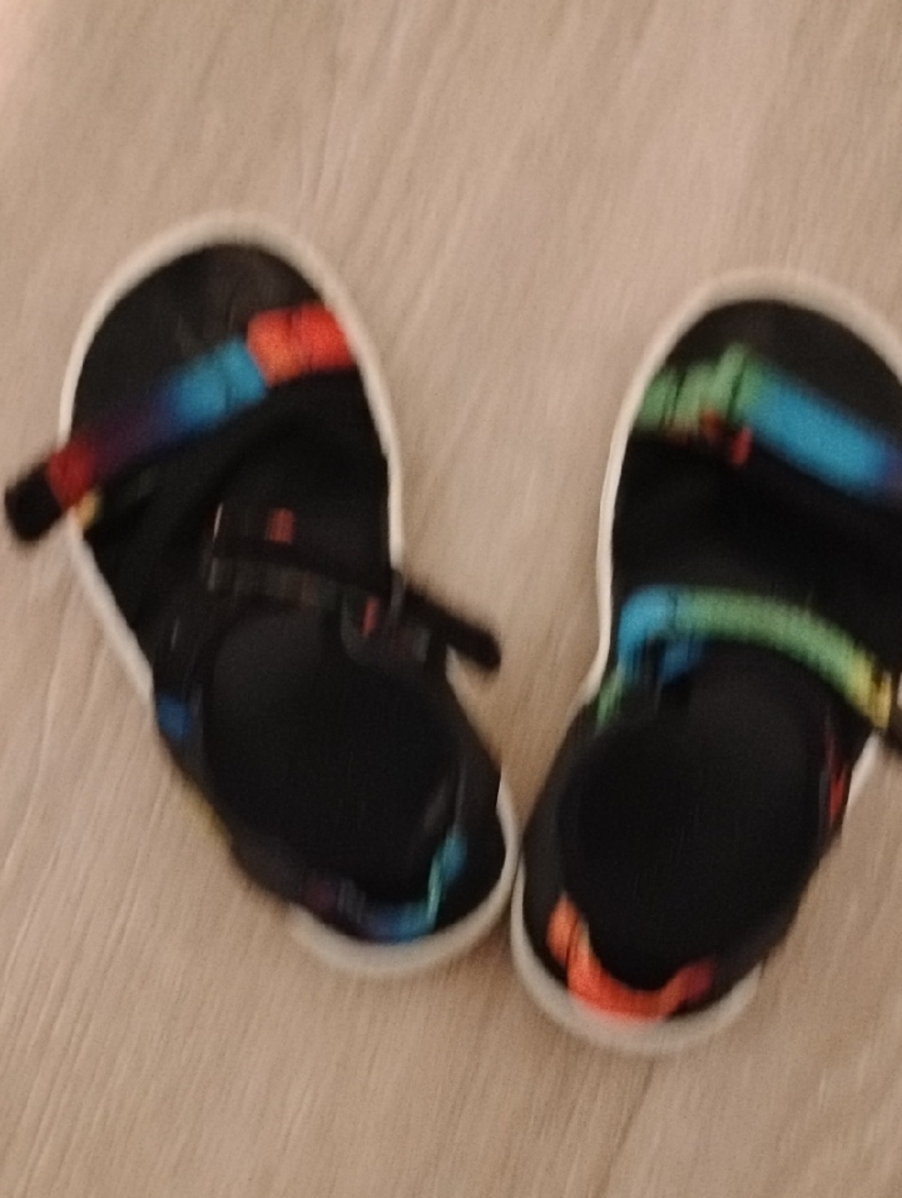 Keen Kids Black Sandals with Rainbow Straps - Picture 9 of 10